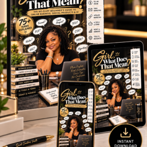 Girl, What Does That Mean? | The No-Fluff Beginner’s Guide to Online Business, Digital Products & AI