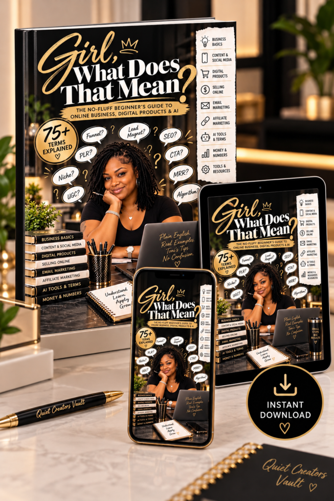 Girl, What Does That Mean? | The No-Fluff Beginner’s Guide to Online Business, Digital Products & AI
